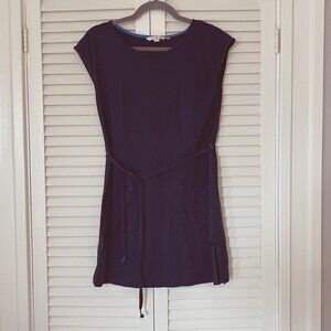 Boden tunic small navy top belted cotton knit